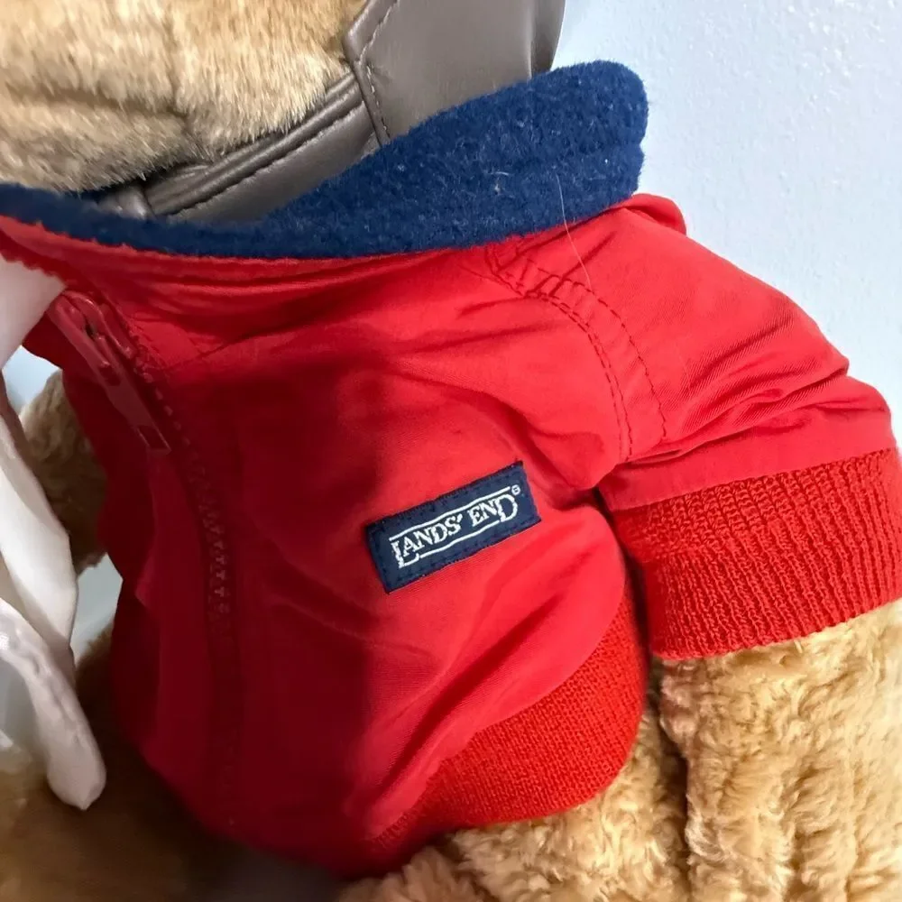 VTG 1997 Lands' End Limited edition Gund Bear Bearon Von Oops Pilot Aviator